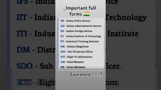 important full form ias full form 🔥 education fullforms shortsvideo [upl. by Anatola307]