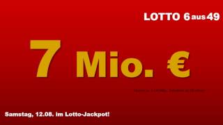 Lottozahlen Ziehung Samstag 12 August 2017 7 Mio € im Lotto Jackpot [upl. by Ursas]