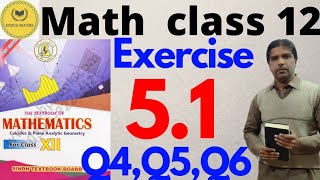 Class 12 Maths  Chap 5  Ex 51  Q 456  Differentiation Of Vector Functions sindh board [upl. by Carolann56]