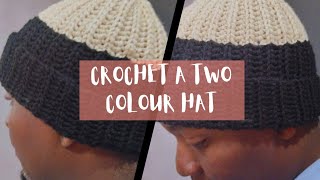 TwoColour Hat for Adults  Tutorial [upl. by Niaz]