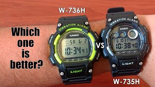 Casio W735H vs Casio W736H  Unboxing Features and Differences [upl. by Elise396]