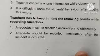 Anecdotal record tools and techniques for classroom assessment unit 3 [upl. by Acus]