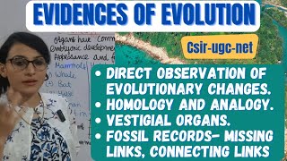 Evidences of Evolution  Observation of Evolutionary Changes  Homology  Analogy Fossil Records [upl. by Aihsiyt]