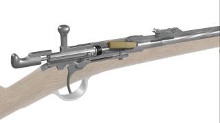 Reconstitution 3D  le fonctionnement du fusil Chassepot [upl. by Animehliw551]