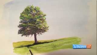 How to Paint with Goauche Tree Demonstration [upl. by Porty466]