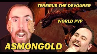 Asmongold kiting TEREMUS THE DEVOURER to Stormwind and MASSIVE WORLD PVP [upl. by Garlanda]