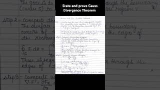 State and prove Gauss divergence theorem bscphysics semester1 [upl. by Corrina63]