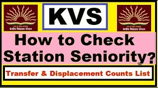 KVS How to check Seniority Number in KVS Transfer counts amp Displacement Counts List [upl. by Divd590]