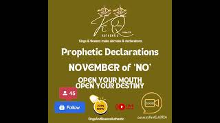 Say NO before November runs out  on Today 6pm EST 5pm Houston and LIVE propheticprayers sayno [upl. by Manthei874]