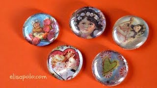 Manualidades para San Valentin Valentines Ideas Imanes de Cristal Magnet Glass [upl. by Veradi204]