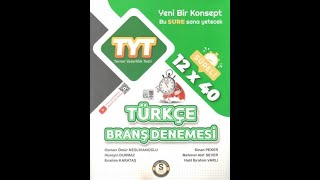 Süre Yayınları TYT Türkçe 12 x 40 Branş Denemesi [upl. by Bascio]