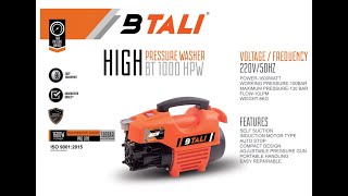 Btali Bt1000 High pressure washer 130 bar  car and bike washer pump [upl. by Aihsiek603]