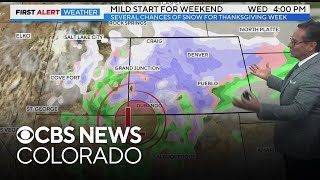 A mild Colorado weekend before several storm systems bring back snow before Thanksgiving [upl. by Attenahs]