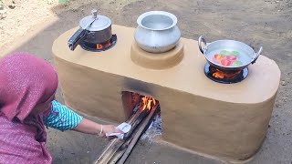 How to make multiple Clay Stove । Primitive Technology of Outdoor Chulha ।Village stove makingviral [upl. by Madden]