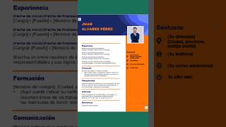 Cómo Hacer un CV en Word de Forma Rápida Obtén tu Plantilla word tutorial shorts [upl. by Helena452]