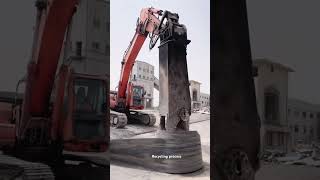 Recycling rubber process with excavator [upl. by Nahshu]