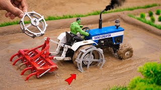 diy tractor plough machine with Cage Wheel science project sanocreator [upl. by Bonnie]