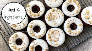 4 Ingredient Baked Doughnuts  How to Make Fancy Doughnuts at Home  Banana Chocolate Cake Doughnuts [upl. by Treblih]