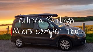 Van Tour Citroën Berlingo Micro Camper Conversion  Full time van life [upl. by Salvucci]