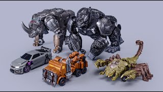 Transformers RISE OF THE BEASTS Exclusive ULTIMATE OPTIMUS PRIMALRHINOXNIGHT BIRDSCOUGE SCORPONOK [upl. by Ramalahs]