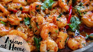 4 Minutes Spicy Garlic Shrimp [upl. by Pesek]