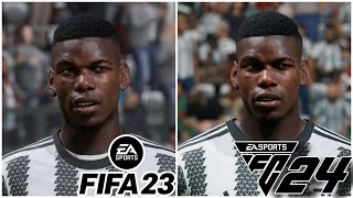 FIFA 23 Vs EA FC 24 Player Faces Juventus reaction [upl. by Maegan]