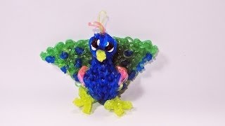 Rainbow Loom PEACOCK Charm How To Design  Tutorial DIY Mommy Animals [upl. by Blodget]