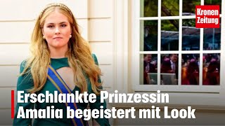 Erschlankte Prinzessin Amalia begeistert mit Look  kronetv NEWS [upl. by Jessalin]