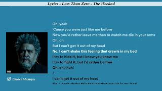 Lyrics Less Than Zero The Weeknd [upl. by Mika]