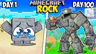 I Survived 100 Days as a ROCK in Minecraft [upl. by Oirifrop]