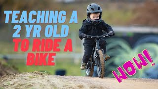 Learning to ride a bike as a toddler  teach your kids [upl. by Aissert]