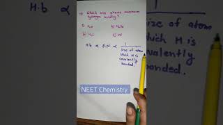 Hydrogen bonding Hbonding chemicalbonding neet2025 iitjee2025 [upl. by Weaks322]