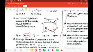 Toplu 2023 Düz xətt və müstəvinin qarşılıqlı vəziyyəti Çarpaz düz xətlər [upl. by Korrie]