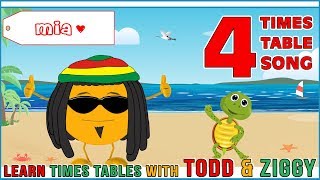 4 Times Table Song Learning is Fun The Todd amp Ziggy Way [upl. by Kcirreg]