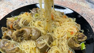 Spaghettis Rognon cuisiner avec des vermicelles chinois [upl. by Eelidnarb]