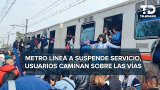 Línea A del Metro CdMx suspende servicio de Pantitlán a Agrícola Oriental usuarios caminan en vías [upl. by Clarkin]