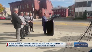 Rep Nick Langworthy in Elmira “The American Dream is in peril” [upl. by Ahsilif561]