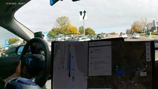 Pick up Tesla owner with a Tesla Lyft FSD robo taxi [upl. by Llenahs967]