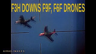 Cougars and Hellcat fall before missile onslaught in color Navy test films [upl. by French270]