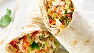 Como Hacer Wraps De Pollo y Aguacate 🌯🥑 Tortilla Rellena con Salsa de Yogur🧑‍🍳 Recetas Fáciles cook [upl. by Linad]