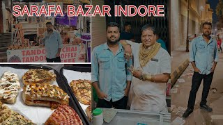 Sarafa Bazar Indore night street food market Goldman ki famous kulfi  veg street food Indore [upl. by Deeraf]