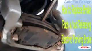 How to Replace Rear Brake Pads wo Releasing Electric Parking Brake [upl. by Atsirk]