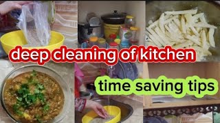 Pakistani womens lifestyle vlog  housewives busy routine  motivation deep cleaning of kitchen [upl. by Dodie]