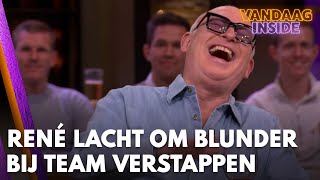 René schiet in lach om blunder bij team van Max Verstappen Dat kan toch niet  VANDAAG INSIDE [upl. by Vallo]