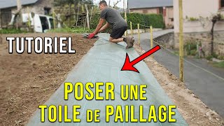 Comment bien Poser une Toile de Paillage Tissée sans agrafes Pour un Talus haie massif [upl. by Claresta]