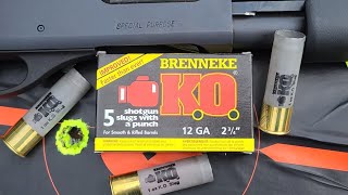 Brenneke KO 12ga 234quot 1oz Slug Test W Remington 870 Special Purpose amp 185quot Rifled Barrel [upl. by Nyasuh]