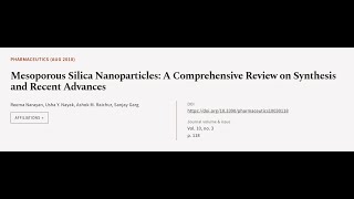 Mesoporous Silica Nanoparticles A Comprehensive Review on Synthesis and Recent Advan  RTCLTV [upl. by Yrekaz]