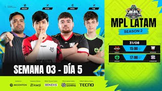 MPL LATAM S2 Temporada Regular EN VIVO  Semana 3 Día 5  Mobile Legends Bang Bang MPLLA [upl. by Ennaerb364]