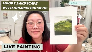 Paint with Audrey Moody Green Landscape with Holbein Gouache [upl. by Ubald]