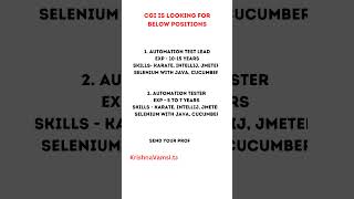 🔥CGI Hiring Alert Automation Test Lead amp Tester Roles Apply Now 🔥 [upl. by Nnawtna946]